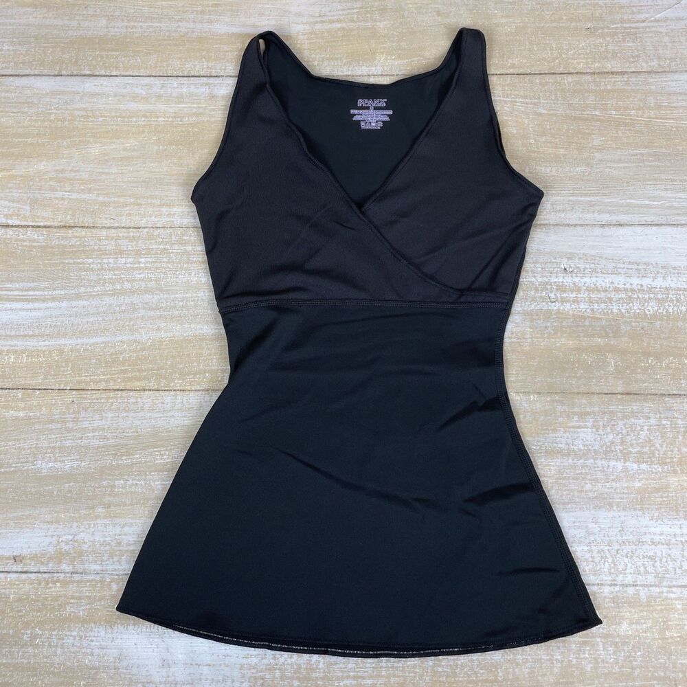 SPANX by Sara Blakely Size S Black Shaper Wrap Cami Tank Shapewear Criss Cross